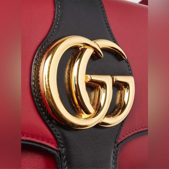 Gucci Red/Black Leather Small Arli Crossbody Bag - Picture 2 of 11